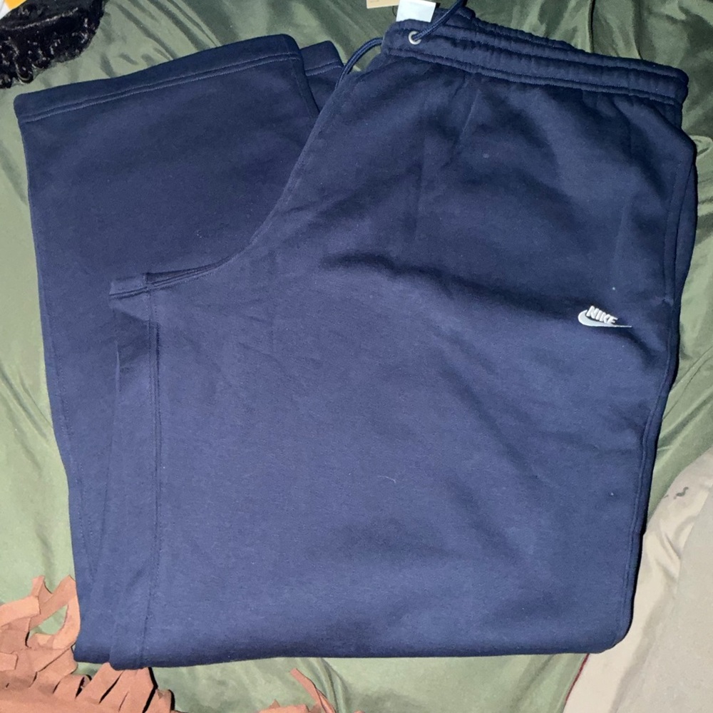 Nike Navy Sweatpants with White Swoosh Tag